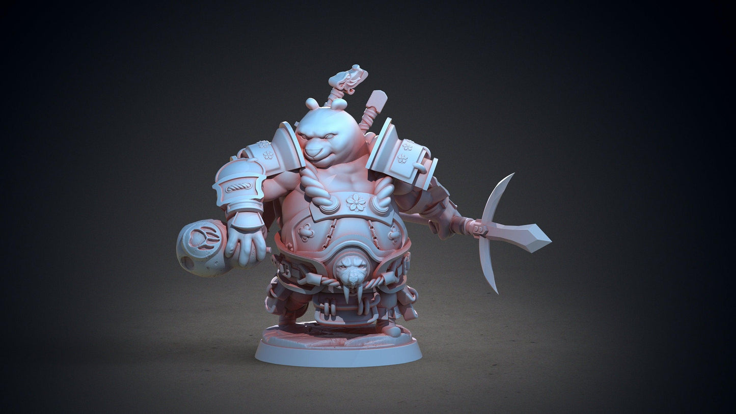 Bul-Bul Pandafolk Miniature | Resolute Pandaren Panda Warrior for Tabletop RPGs | 32mm Scale - Plague Miniatures