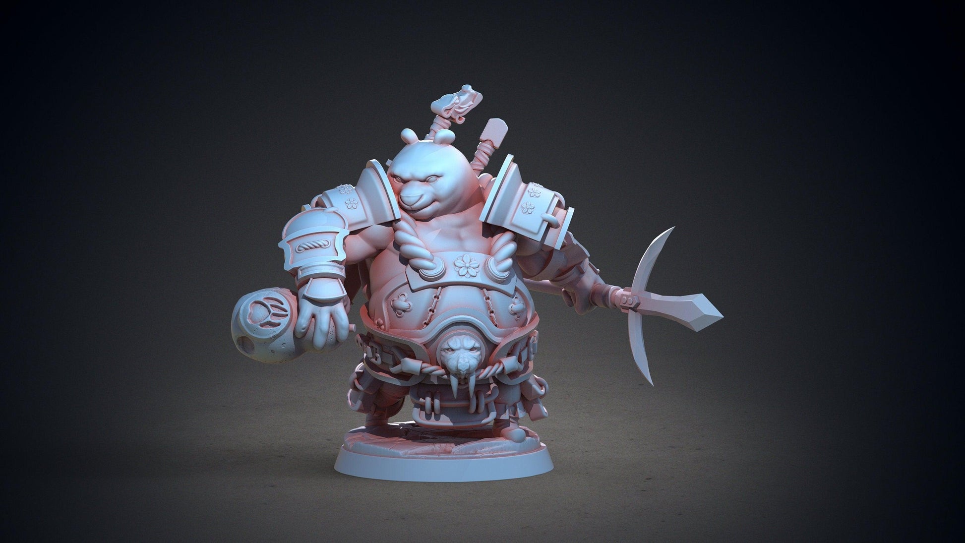 Bul-Bul Pandafolk Miniature | Resolute Pandaren Panda Warrior for Tabletop RPGs | 32mm Scale - Plague Miniatures