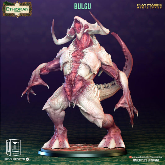 Bulgu Demon Miniature | Large Alien Monster Inspired by Ethiopian Mythology | 32mm Scale - Plague Miniatures