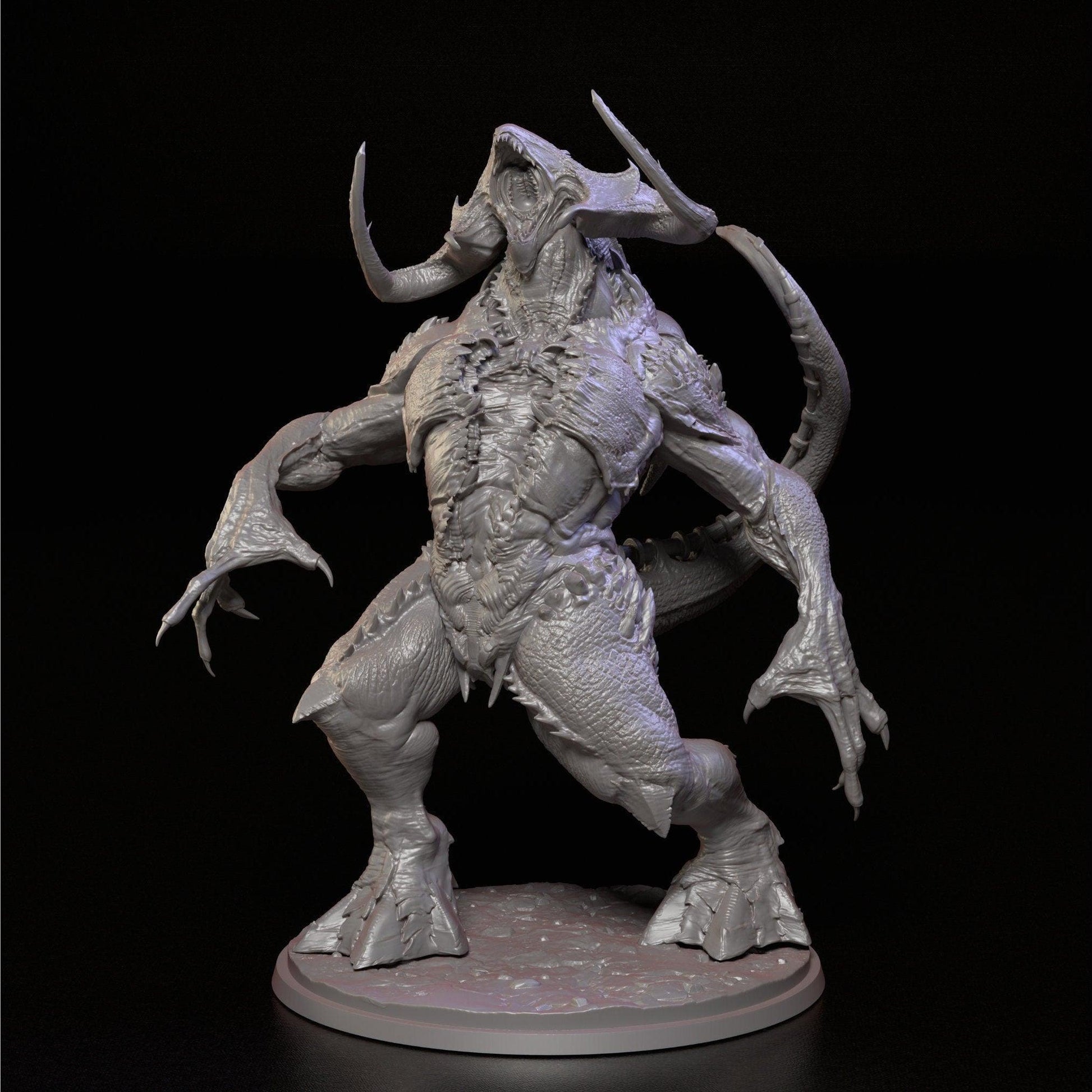 Bulgu Demon Miniature | Large Alien Monster Inspired by Ethiopian Mythology | 32mm Scale - Plague Miniatures