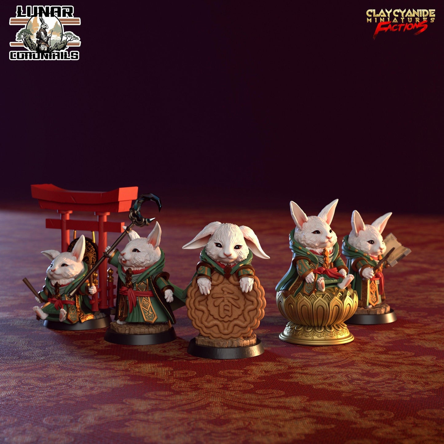 Bunny Harengon Miniatures Set | Complete Collection of Young Cottontail Figurines | 32mm Scale - Plague Miniatures