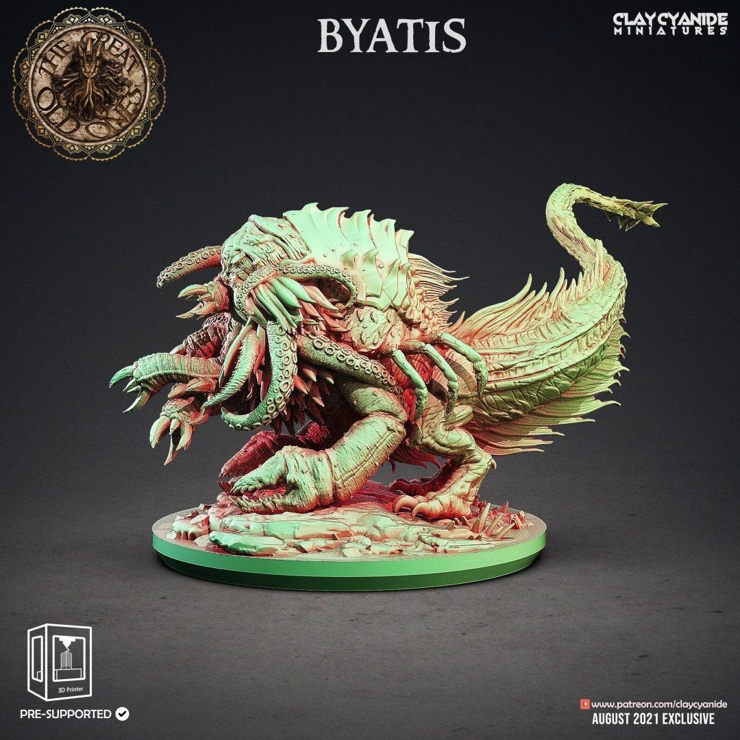 Byatis Miniature Cthulhu Inspired Statue | Eldritch Horror Sculpture | 32mm Scale - Plague Miniatures
