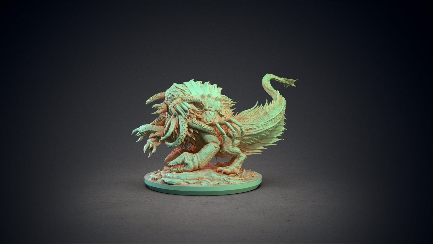 Byatis Miniature Cthulhu Inspired Statue | Eldritch Horror Sculpture | 32mm Scale - Plague Miniatures