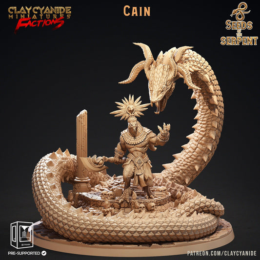 Cain Yuan-Ti Leader Miniature | Serpent-Bound Master of Shadows | 32mm Scale - Plague Miniatures