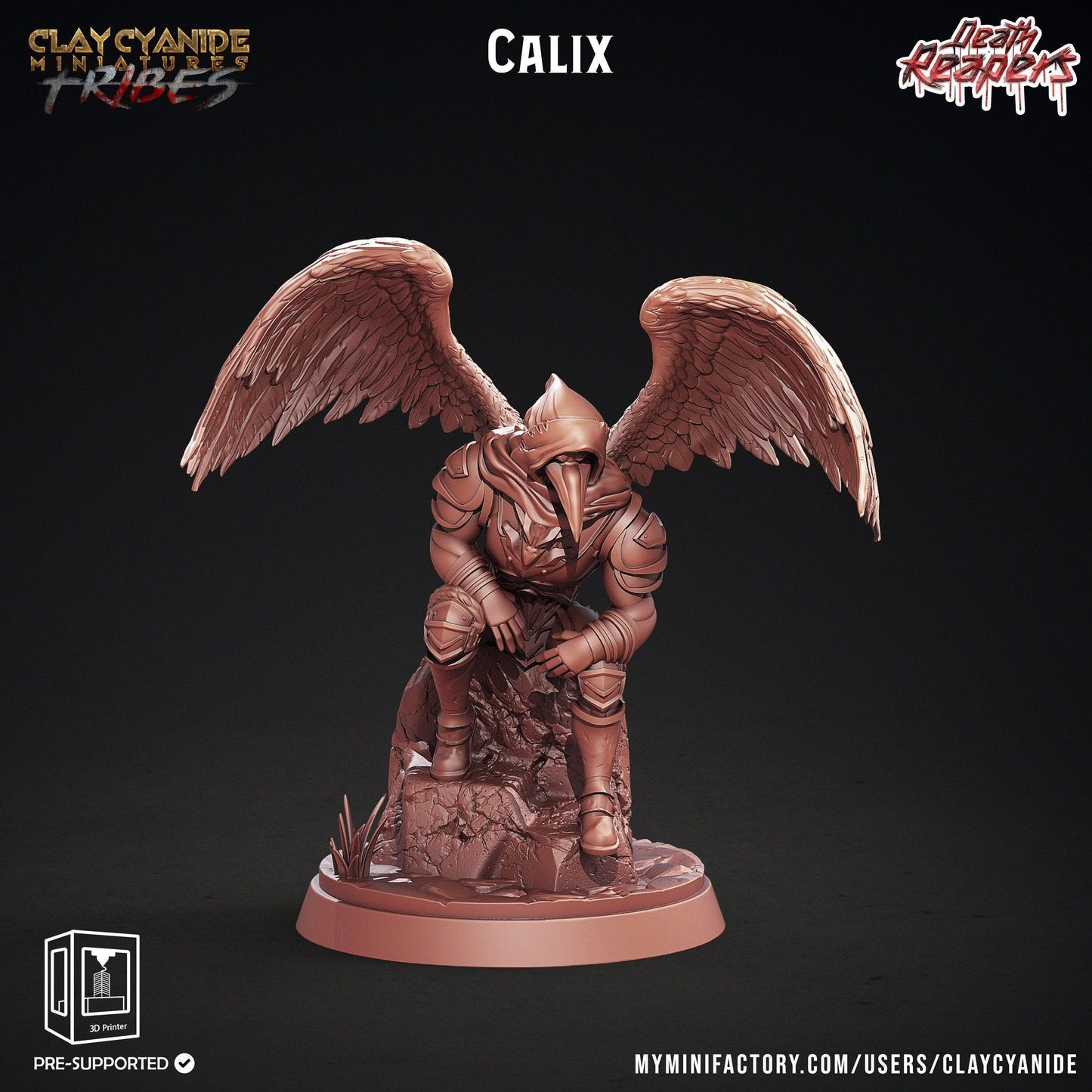 Calix Aarakocra Miniature | Avian Warrior for Tabletop RPGs | 32mm Scale - Plague Miniatures