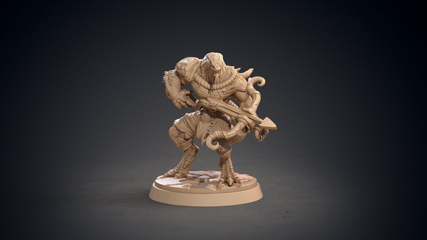 Canaan Yuan-Ti Archer Miniature | Deadly Marksman of the Serpent's Embrace | 32mm Scale - Plague Miniatures