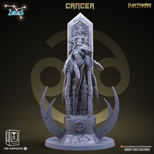 Cancer Zodiac Miniature | Nurturing Water Sign for Tabletop Adventures | 32mm Scale - Plague Miniatures