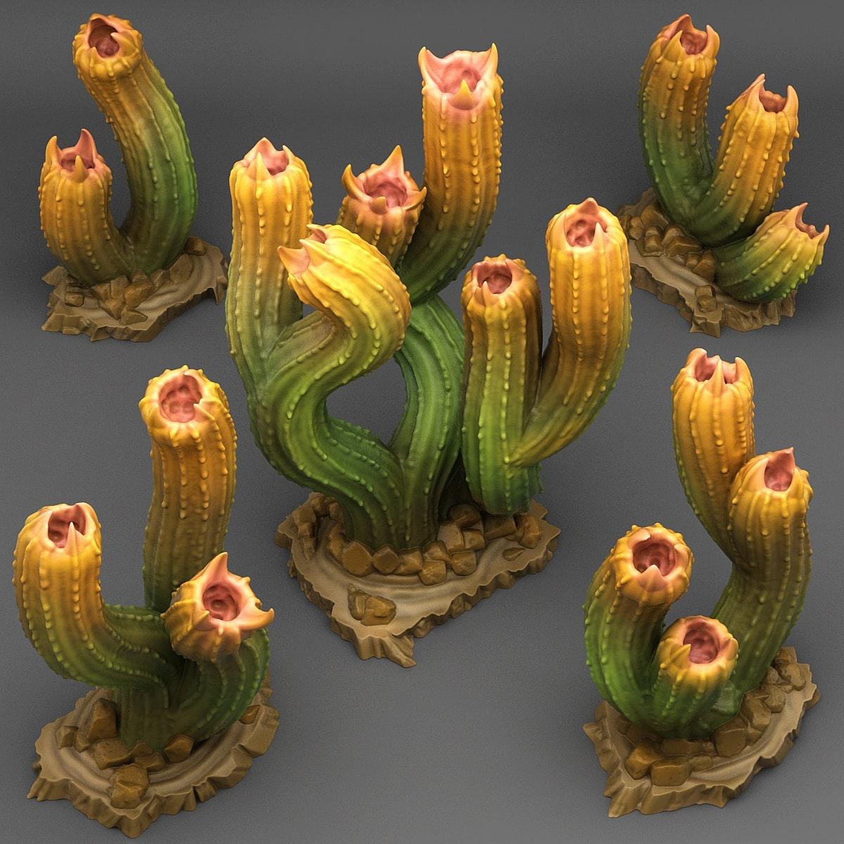 Carnivorous Cactus Plant Miniatures | Wargaming Terrain Set - Plague Miniatures