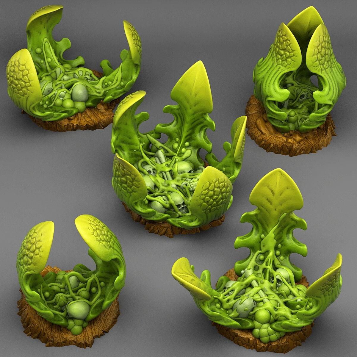 Carnivorous Glue Plant Miniatures | Wargaming Terrain Set - Plague Miniatures