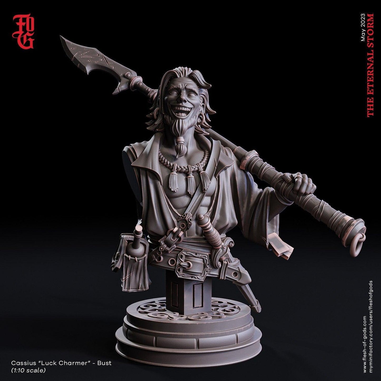 Cassius, Lucky Charmer Miniature | Pirate Rogue Gambler in DnD Adventures | 32mm Scale or 75mm Scale - Plague Miniatures