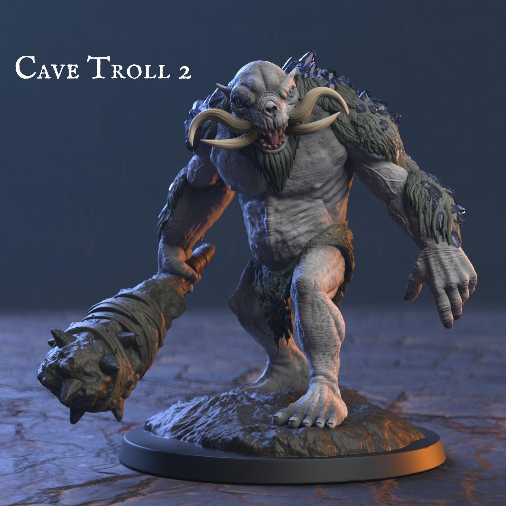 Cave Troll Miniature | Fearsome Fantasy Figure for Tabletop Adventures | 32mm Scale - Plague Miniatures