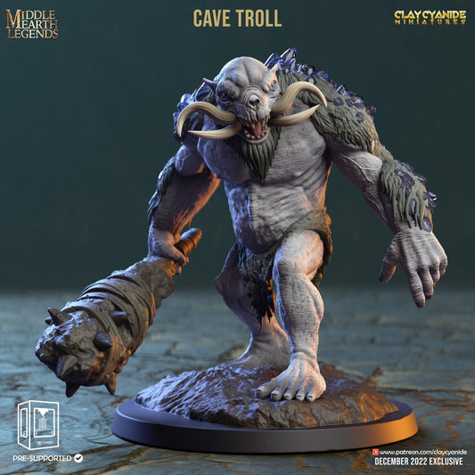 Cave Troll Miniature | Monster Miniature for Tabletop Adventures | 32mm Scale - Plague Miniatures