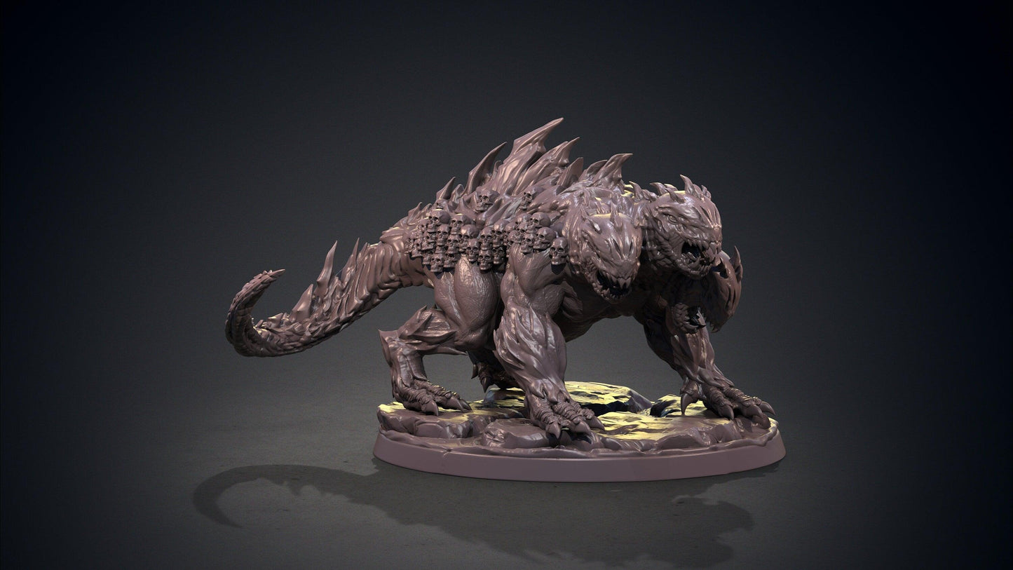 Cerberus Demon Miniature | Guardian of the Underworld | 32mm Scale - Plague Miniatures