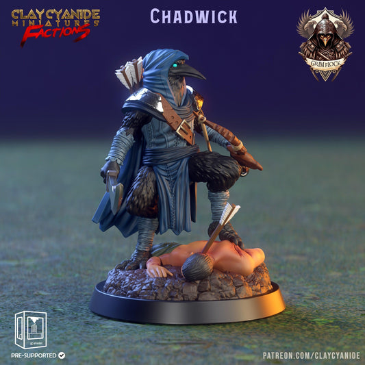 Aarakocra miniature | Chadwick Clay Cyanide | Grim Flock | Tabletop Gaming | DnD Miniature | Dungeons and Dragons Birdfolk mini - Plague Miniatures