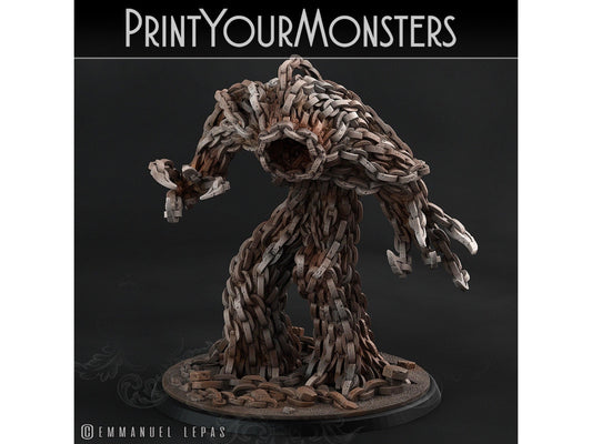 Chain Golem Miniature | Print Your Monsters | Tabletop gaming | DnD Miniature | Dungeons and Dragons, DnD 5e monster miniature - Plague Miniatures shop for DnD Miniatures