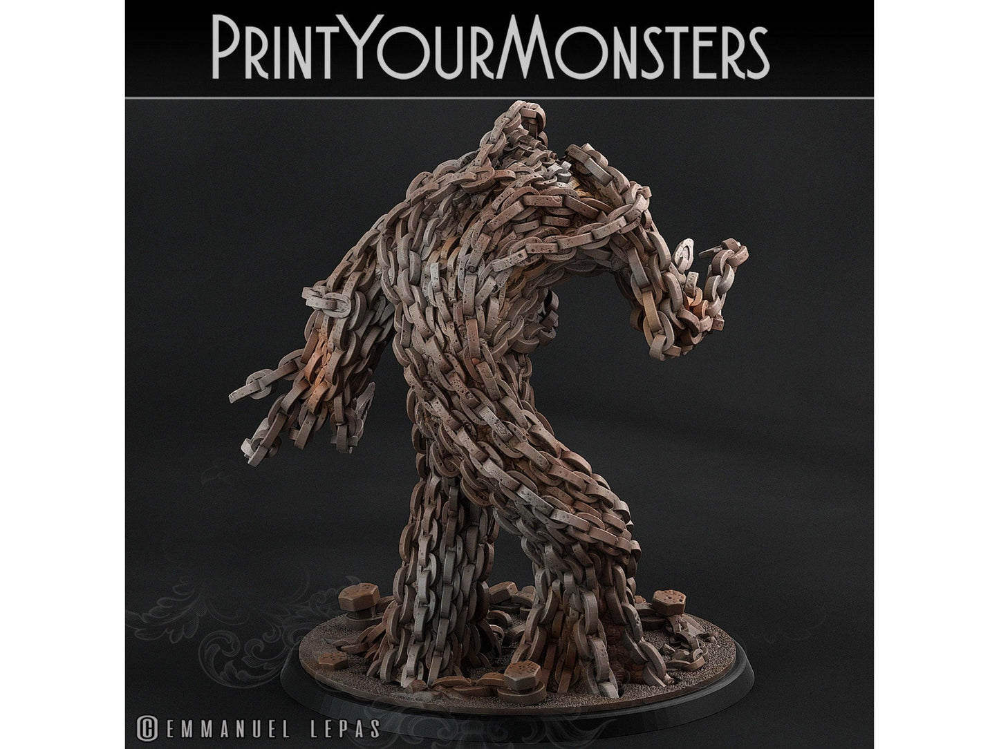 Chain Golem Construct Miniature | Shackled Guardian for Tabletop Realms - Plague Miniatures