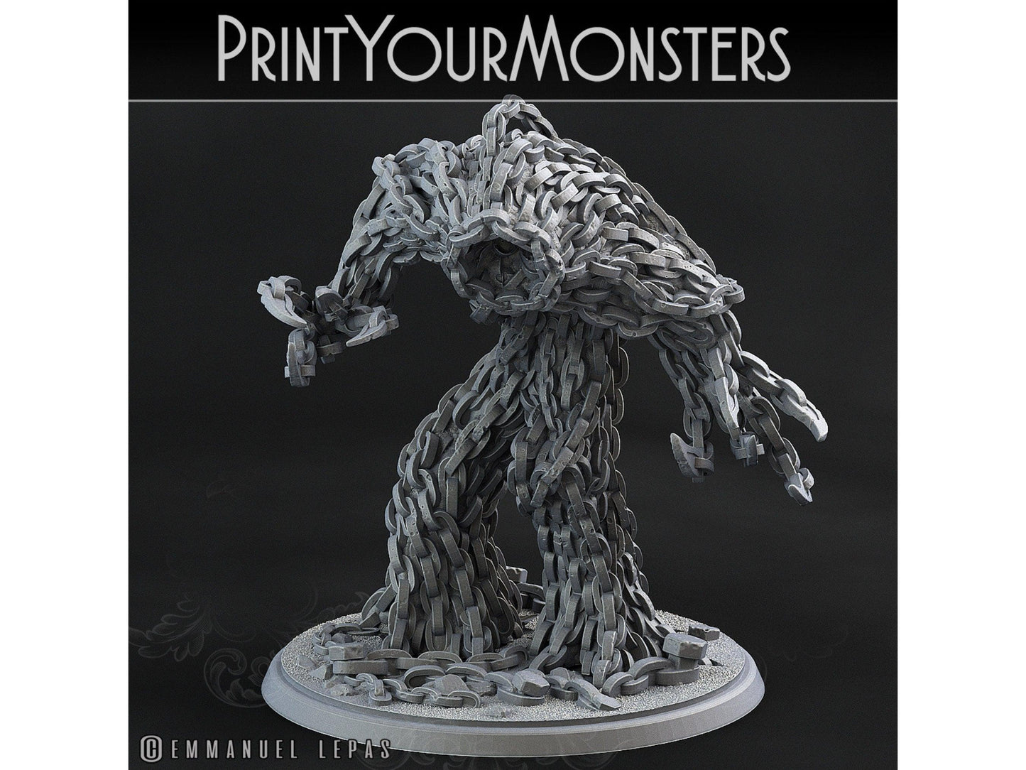 Chain Golem Construct Miniature | Shackled Guardian for Tabletop Realms - Plague Miniatures