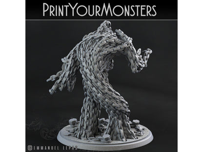 Chain Golem Construct Miniature | Shackled Guardian for Tabletop Realms - Plague Miniatures