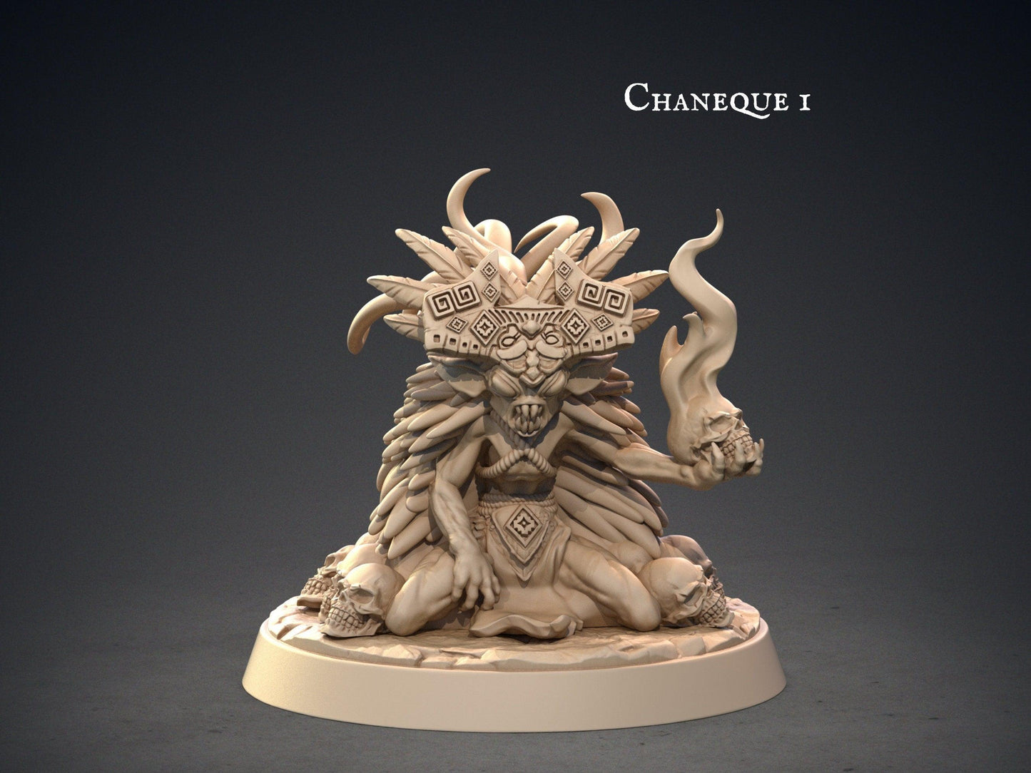 Chaneque Aztec Miniature | Aztec Mayan Figurine for DnD | 32mm Scale - Plague Miniatures