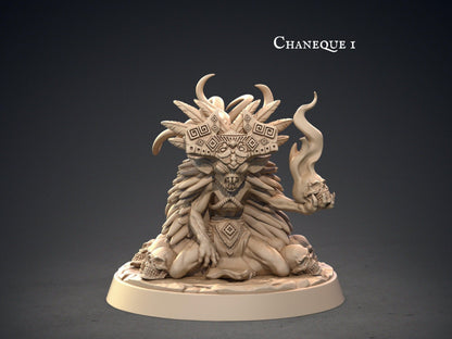 Chaneque Aztec Miniature | Aztec Mayan Figurine for DnD | 32mm Scale - Plague Miniatures