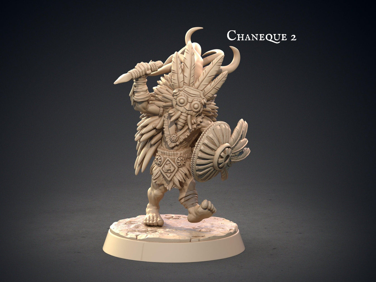 Chaneque Aztec Miniature | Aztec Mayan Figurine for DnD | 32mm Scale - Plague Miniatures