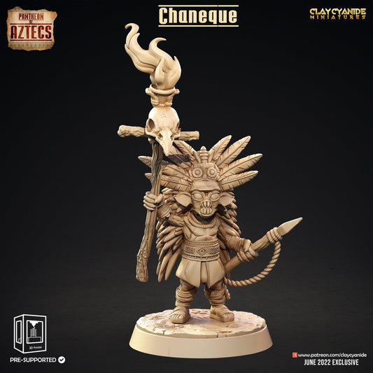 Chaneque Aztec Miniature | Aztec Mayan Figurine for DnD | 32mm Scale - Plague Miniatures