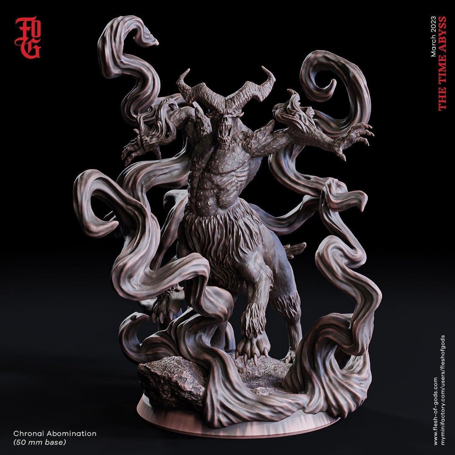 Chronal Abomination Miniature | Lovecraftian Demon for DnD Horror| 50mm Base - Plague Miniatures
