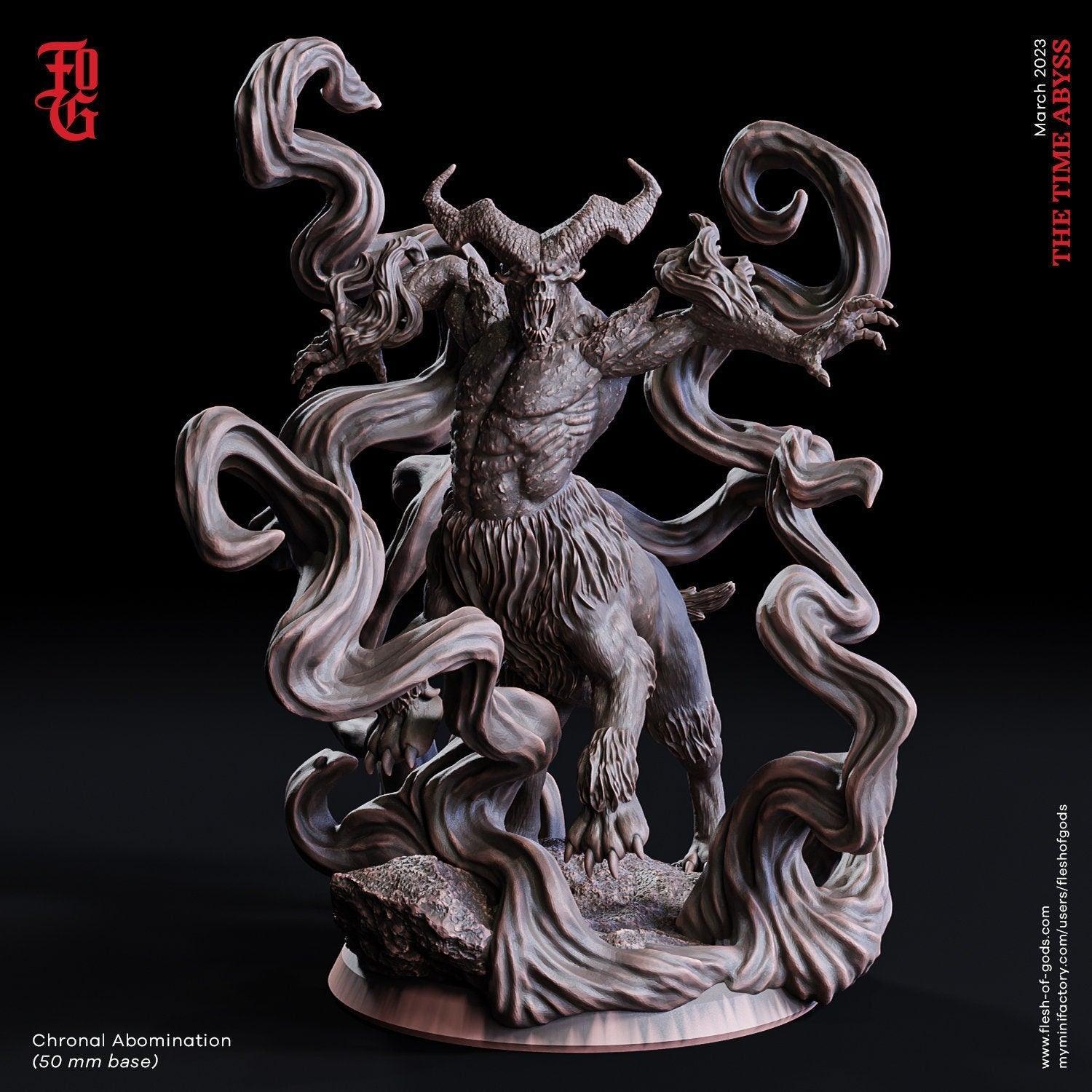 Chronal Abomination Miniature | Lovecraftian Demon for DnD Horror| 50mm Base - Plague Miniatures