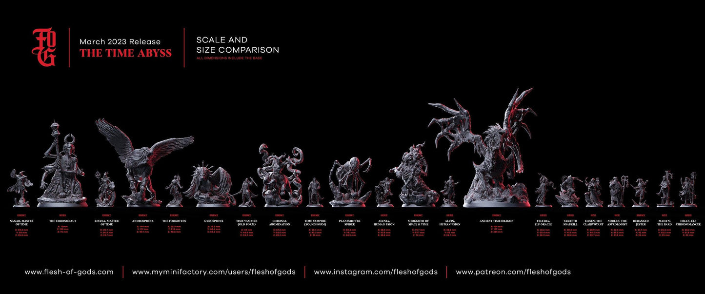 Chronal Abomination miniature lovecraft demon miniature Cthulhu miniature | 50mm Base | DnD Miniature Dungeons and Dragons Cthulhu statue - Plague Miniatures shop for DnD Miniatures