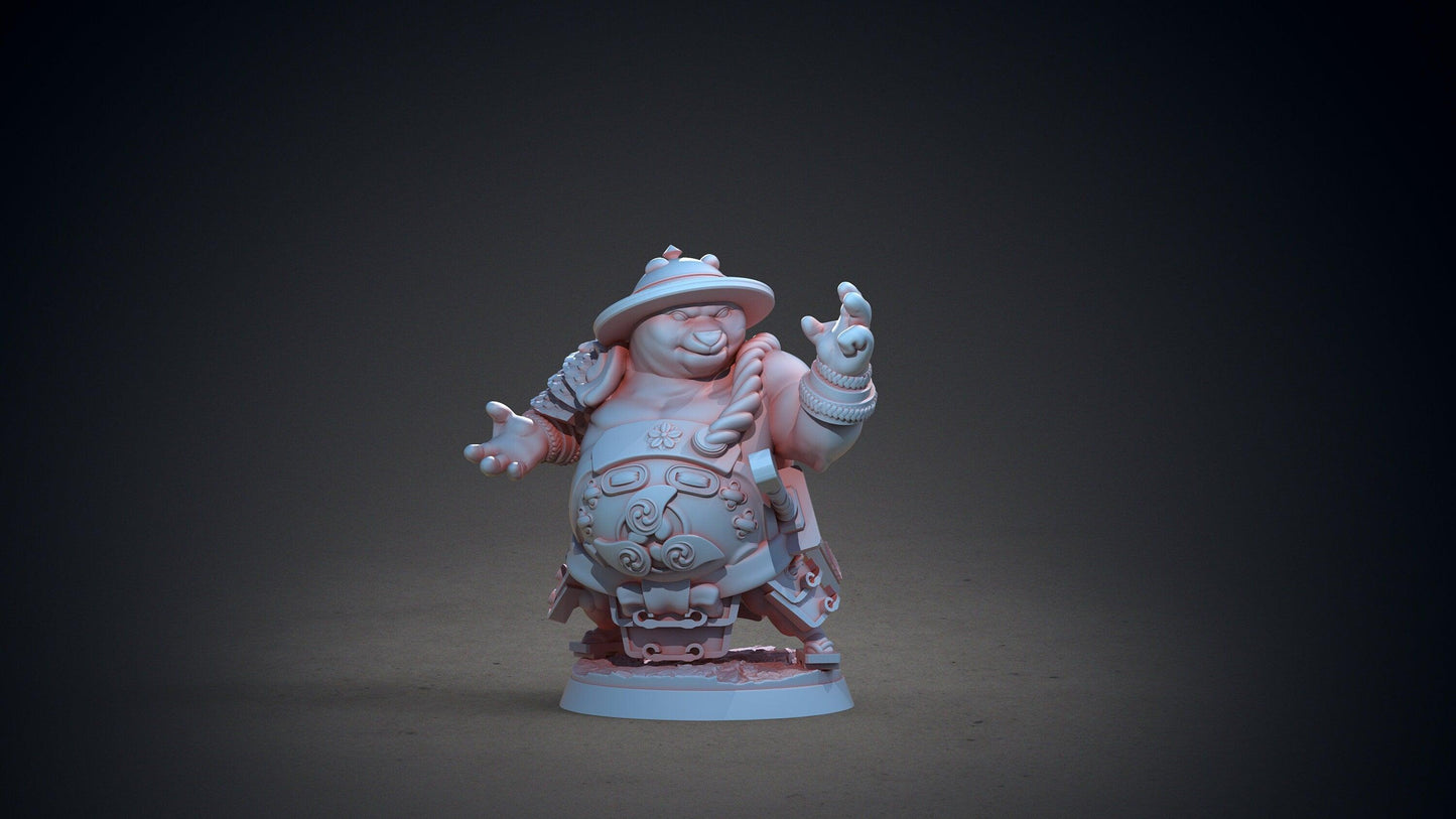 Chum-Chum Pandafolk Miniature | Playful Pandaren Companion for Tabletop RPGs | 32mm Scale - Plague Miniatures