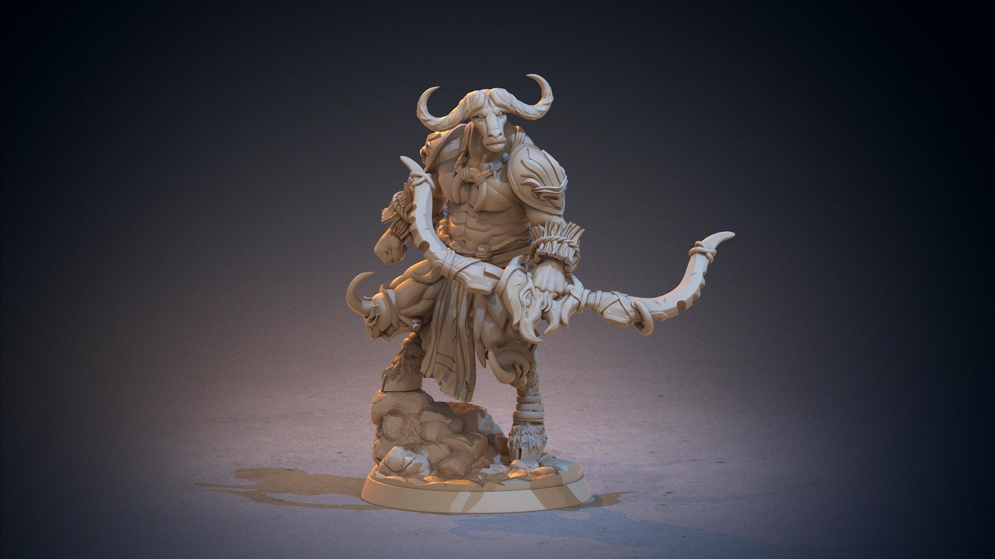 Chutpeys Minotaur Archer Miniature | Precision Strikes in Bovine Form | 32mm Scale - Plague Miniatures