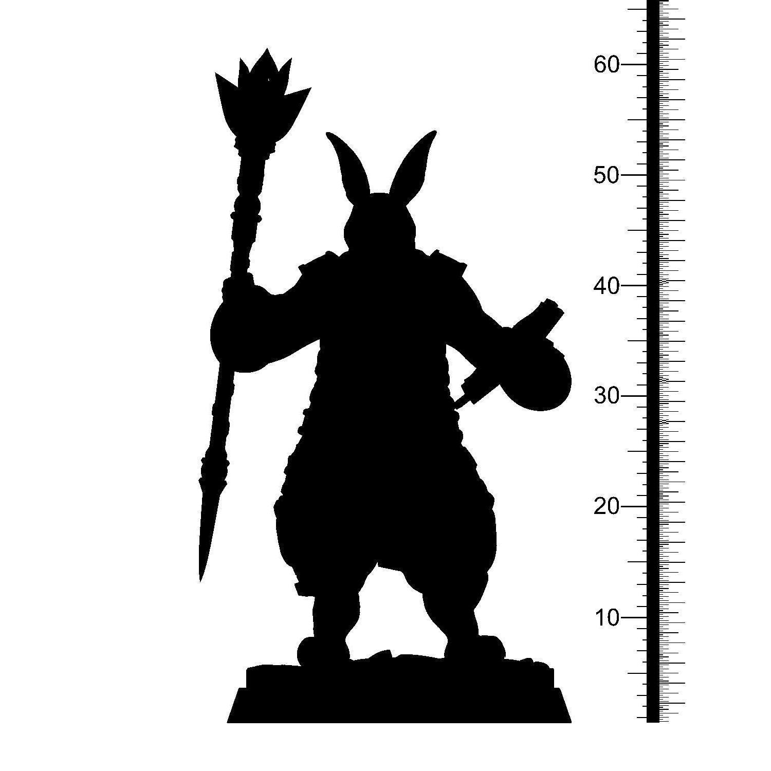 Clover Harengon Miniature | Spellcaster Scholar Rabbit Figurine for Tabletop Gaming | 32mm Scale - Plague Miniatures