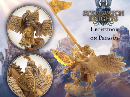 Commander knight miniature Leoneidor | 28mm Scale | DnD Miniature | Dungeons and Dragons | Knight miniature - Plague Miniatures shop for DnD Miniatures