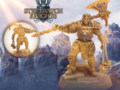 Commander knight miniature Leoneidor | 28mm Scale | DnD Miniature | Dungeons and Dragons | Knight miniature - Plague Miniatures