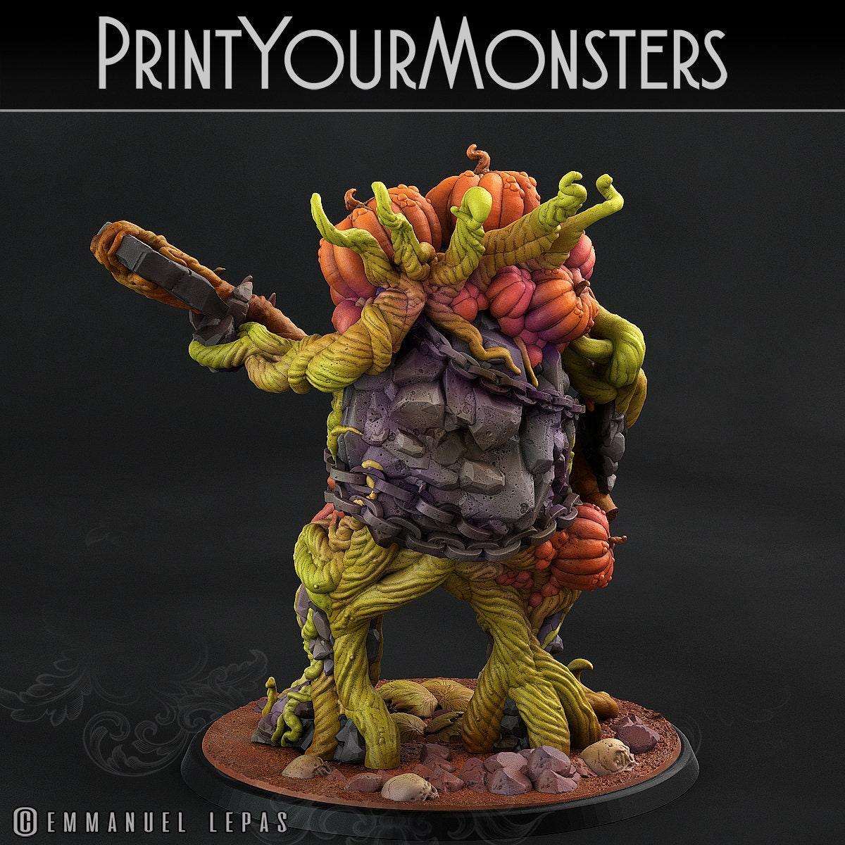 Conjoined Twin Pumpkin Monster Miniature | Halloween Horror Duo - Plague Miniatures