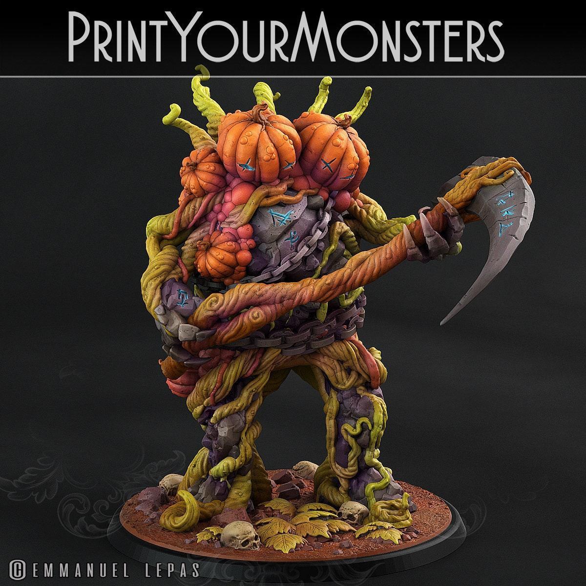 Conjoined Twin Pumpkin Monster Miniature | Halloween Horror Duo - Plague Miniatures