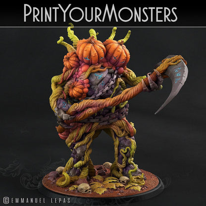 Conjoined Twin Pumpkin Monster Miniature | Halloween Horror Duo - Plague Miniatures