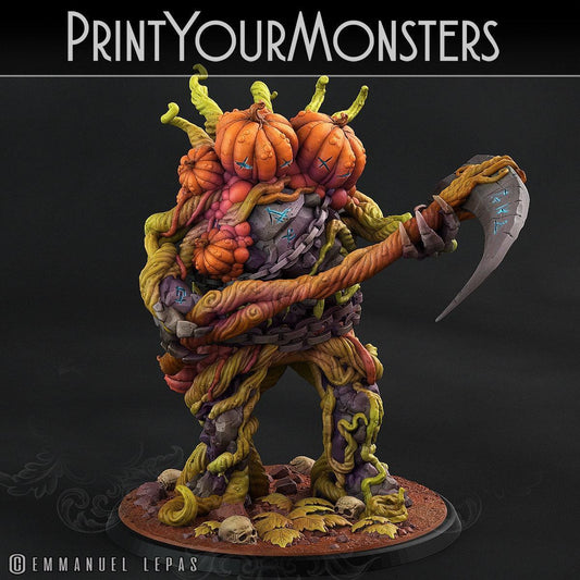Conjoined Twin Pumpkin Monster Miniature | Halloween Horror Duo - Plague Miniatures