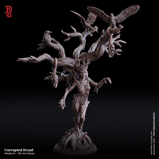 Corrupted Dryad Miniature | Sinister Monster for DnD Tree People Encounters | 32mm Scale - Plague Miniatures