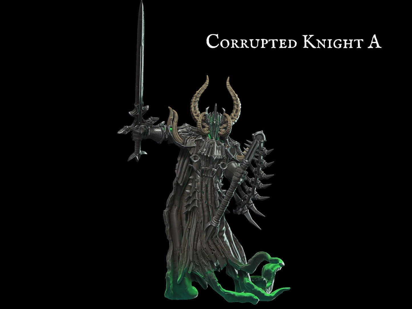 Corrupted Knight Miniature - 28mm scale Tabletop gaming DnD Miniature Dungeons and Dragons dnd 5e dungeon master gift - Plague Miniatures