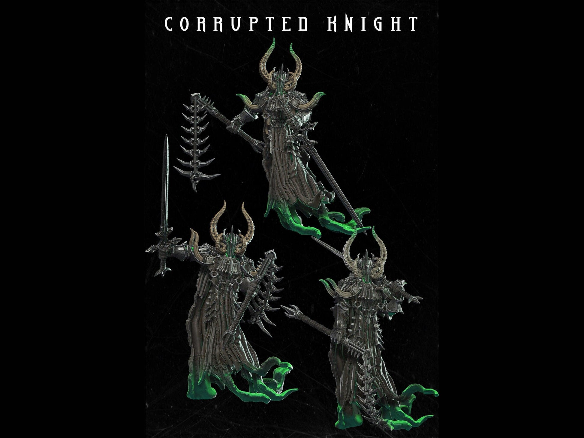 Corrupted Knight Miniature - 28mm scale Tabletop gaming DnD Miniature Dungeons and Dragons dnd 5e dungeon master gift - Plague Miniatures