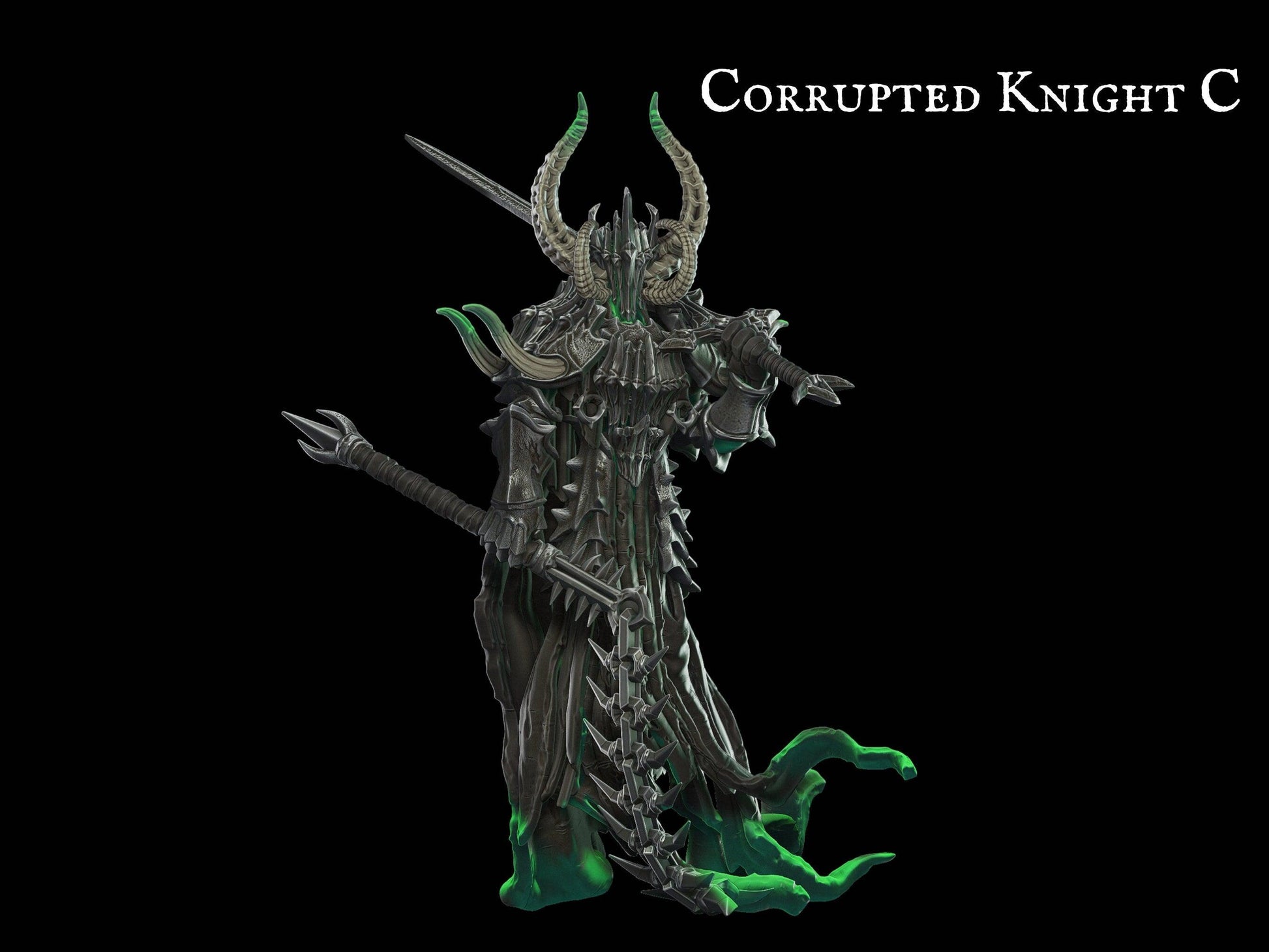 Corrupted Knight Miniature - 28mm scale Tabletop gaming DnD Miniature Dungeons and Dragons dnd 5e dungeon master gift - Plague Miniatures shop for DnD Miniatures