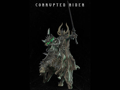 Corrupted Rider Miniature 28mm scale Tabletop gaming DnD Miniature Dungeons and Dragons,dnd 5e dungeon master gift - Plague Miniatures