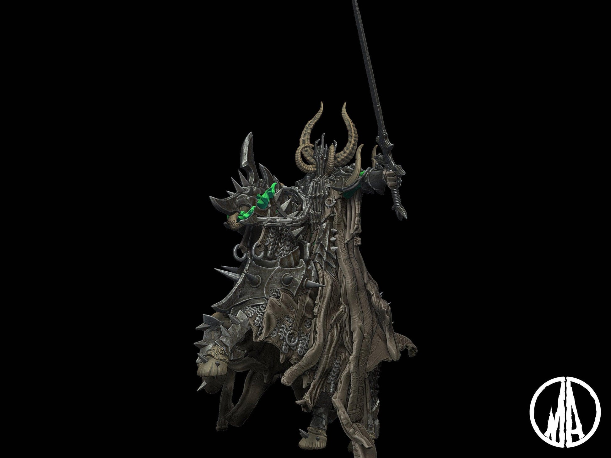 Corrupted Rider Miniature 28mm scale Tabletop gaming DnD Miniature Dungeons and Dragons,dnd 5e dungeon master gift - Plague Miniatures