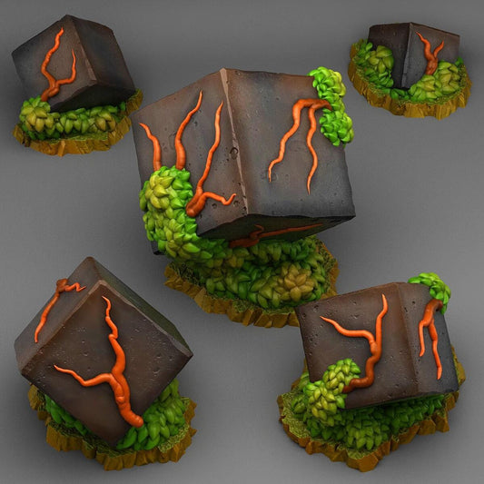 Corrupted Rock Terrain Miniatures | Stone Wargaming Terrain - Plague Miniatures