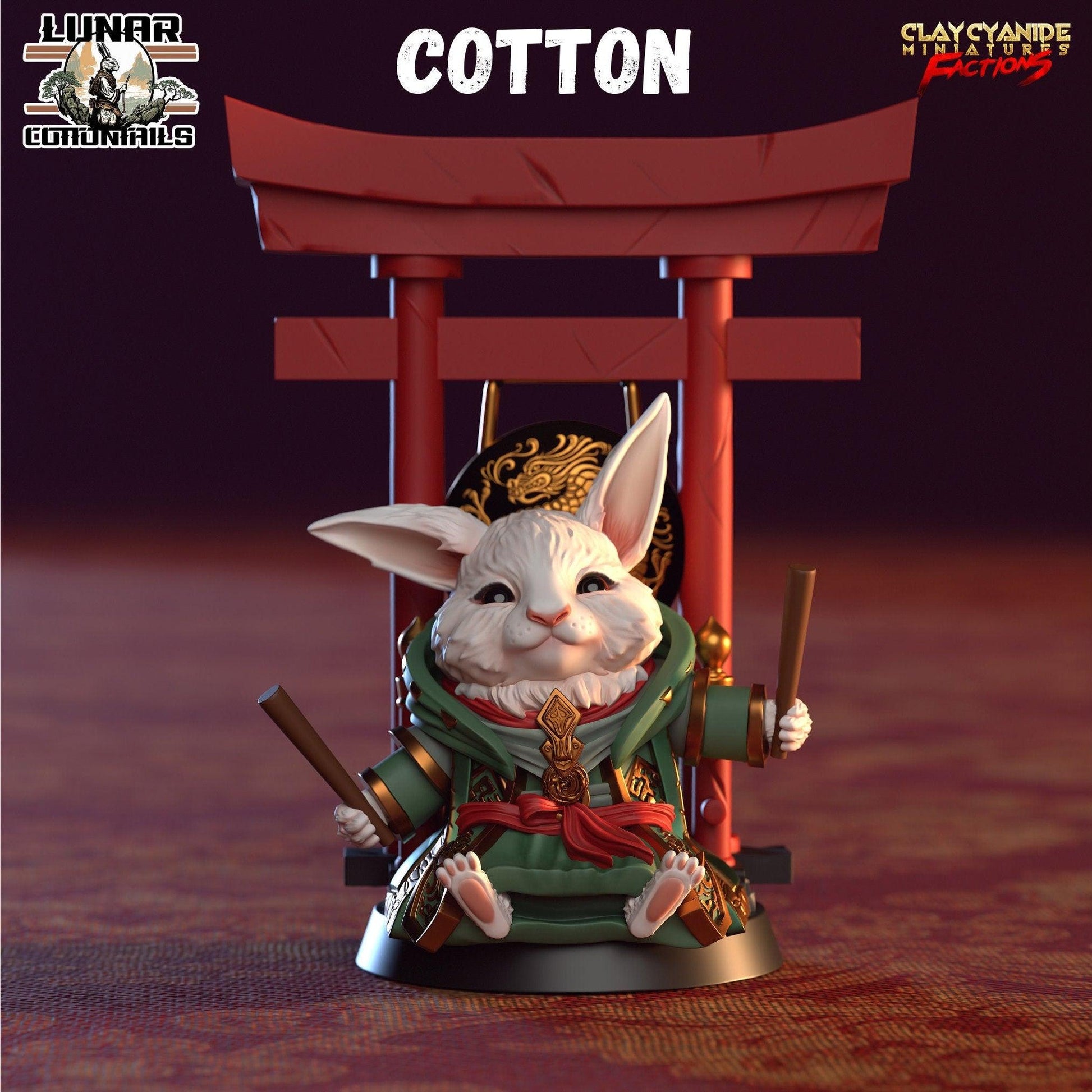 Cotton Harengon Miniature | Charming Bunny Figurine for Tabletop Gaming | 32mm Scale - Plague Miniatures