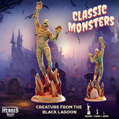 Creature from the Black Lagoon Miniature Resin Bust | Classic Monsters | DnD Miniature | Dungeons and Dragons, DnD 5e Feature Film Theatre - Plague Miniatures