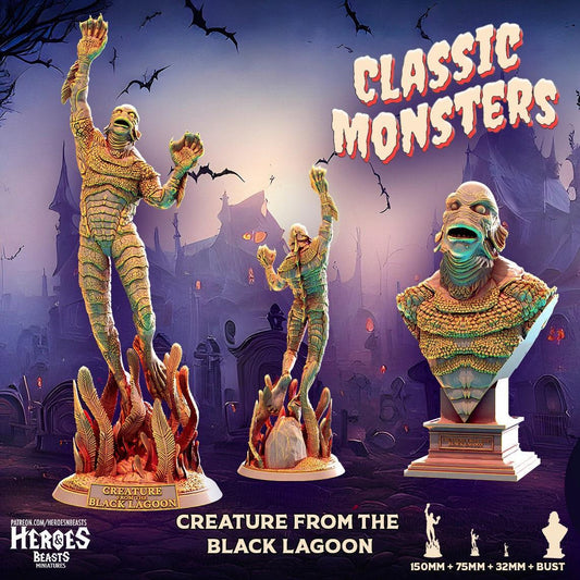 Creature from the Black Lagoon Miniature Resin Bust | Classic Monsters | DnD Miniature | Dungeons and Dragons, DnD 5e Feature Film Theatre - Plague Miniatures