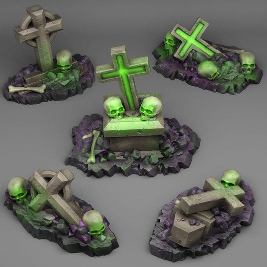 Creepy Cemetery Tombs Miniatures | DnD Wargaming Terrain - Plague Miniatures