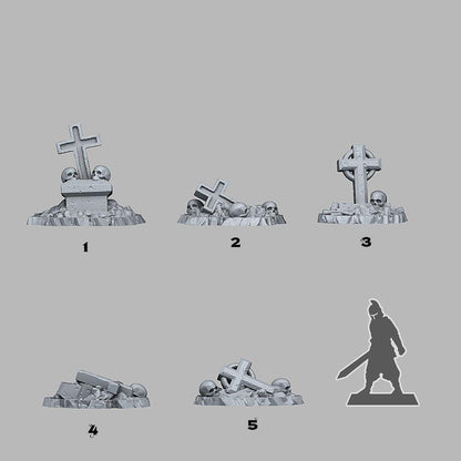 Creepy Cemetery Tombs Miniatures | DnD Wargaming Terrain - Plague Miniatures